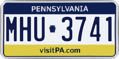 PA license plate MHU3741