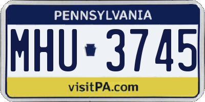 PA license plate MHU3745