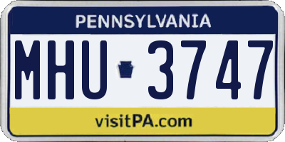 PA license plate MHU3747