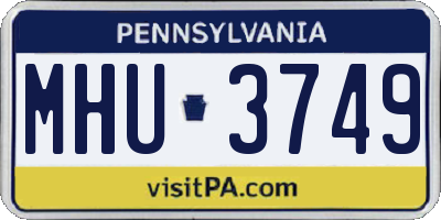 PA license plate MHU3749