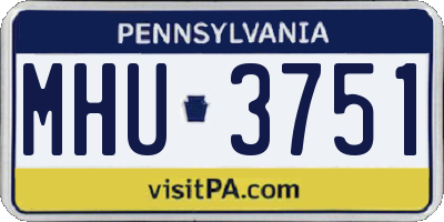 PA license plate MHU3751