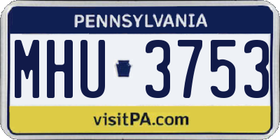 PA license plate MHU3753