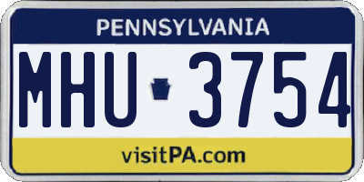 PA license plate MHU3754