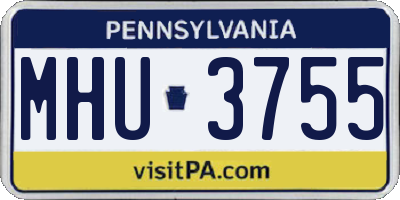 PA license plate MHU3755