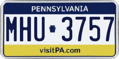 PA license plate MHU3757