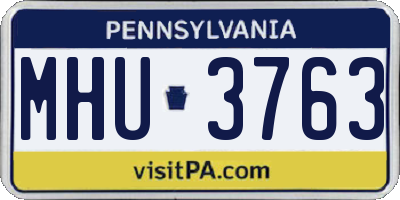 PA license plate MHU3763