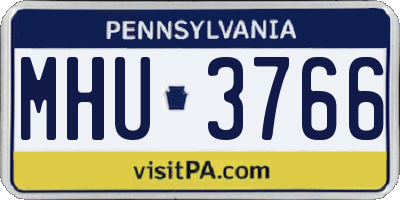 PA license plate MHU3766