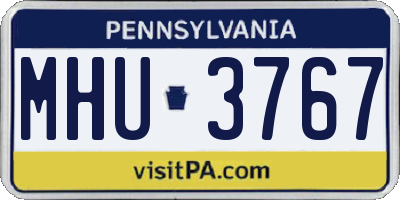 PA license plate MHU3767