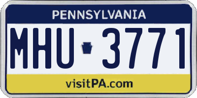 PA license plate MHU3771