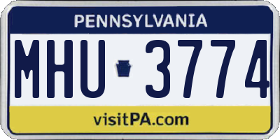 PA license plate MHU3774