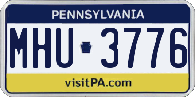 PA license plate MHU3776
