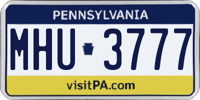 PA license plate MHU3777