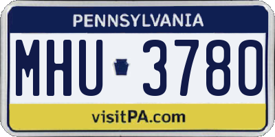 PA license plate MHU3780