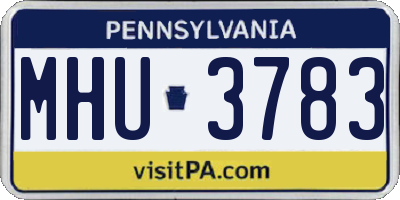 PA license plate MHU3783