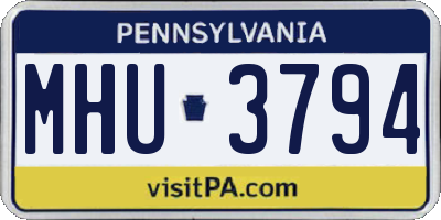 PA license plate MHU3794