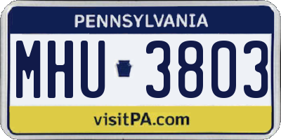 PA license plate MHU3803