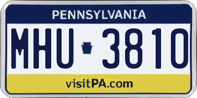 PA license plate MHU3810