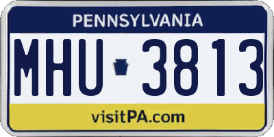 PA license plate MHU3813