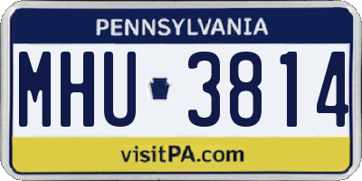 PA license plate MHU3814