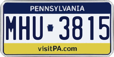 PA license plate MHU3815
