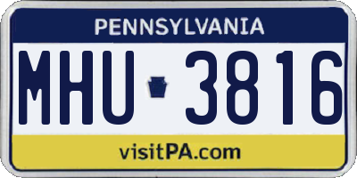 PA license plate MHU3816