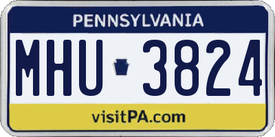 PA license plate MHU3824
