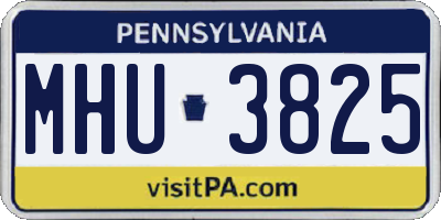 PA license plate MHU3825