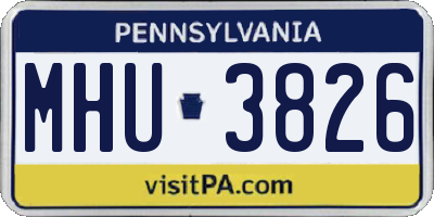 PA license plate MHU3826