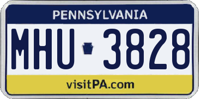 PA license plate MHU3828