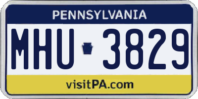 PA license plate MHU3829