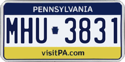 PA license plate MHU3831