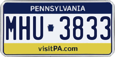PA license plate MHU3833