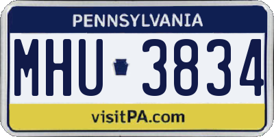 PA license plate MHU3834