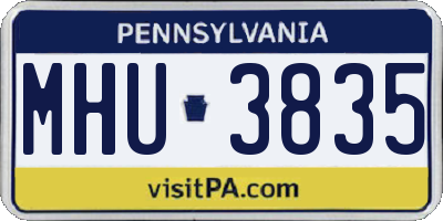 PA license plate MHU3835