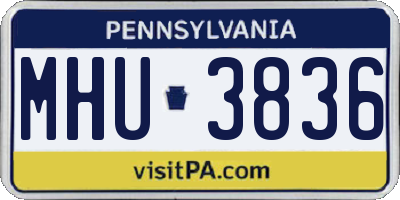 PA license plate MHU3836