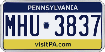 PA license plate MHU3837