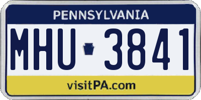 PA license plate MHU3841