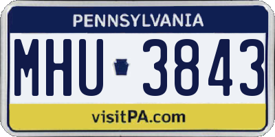 PA license plate MHU3843