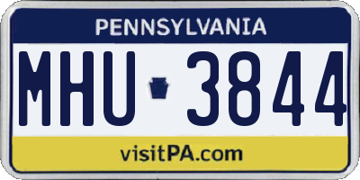 PA license plate MHU3844