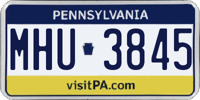 PA license plate MHU3845