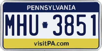 PA license plate MHU3851