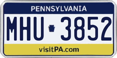PA license plate MHU3852
