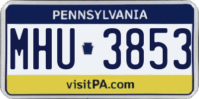 PA license plate MHU3853