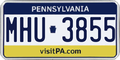 PA license plate MHU3855