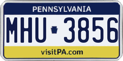 PA license plate MHU3856