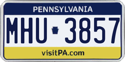 PA license plate MHU3857