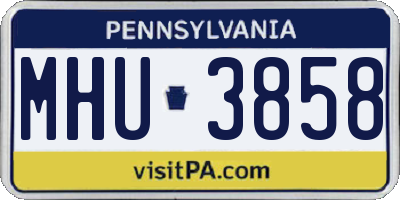 PA license plate MHU3858