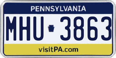 PA license plate MHU3863