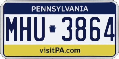 PA license plate MHU3864