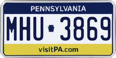 PA license plate MHU3869